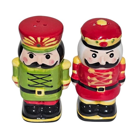 2014 Christmas Nutcracker Salt Pepper Shakers set Christmas decor ceramic - Picture 2 of 8